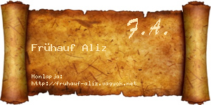 Frühauf Aliz névjegykártya